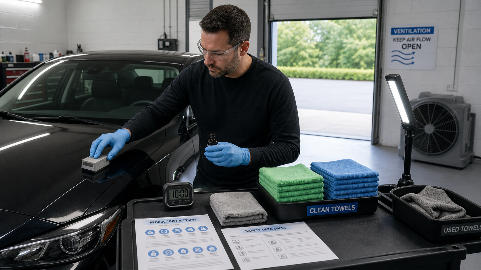 A safer ceramic-coating workstation